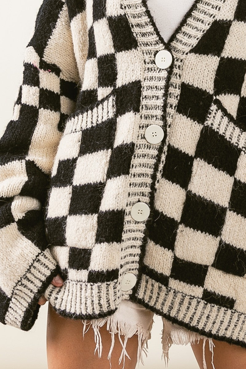 Emily Checkered Cardigan