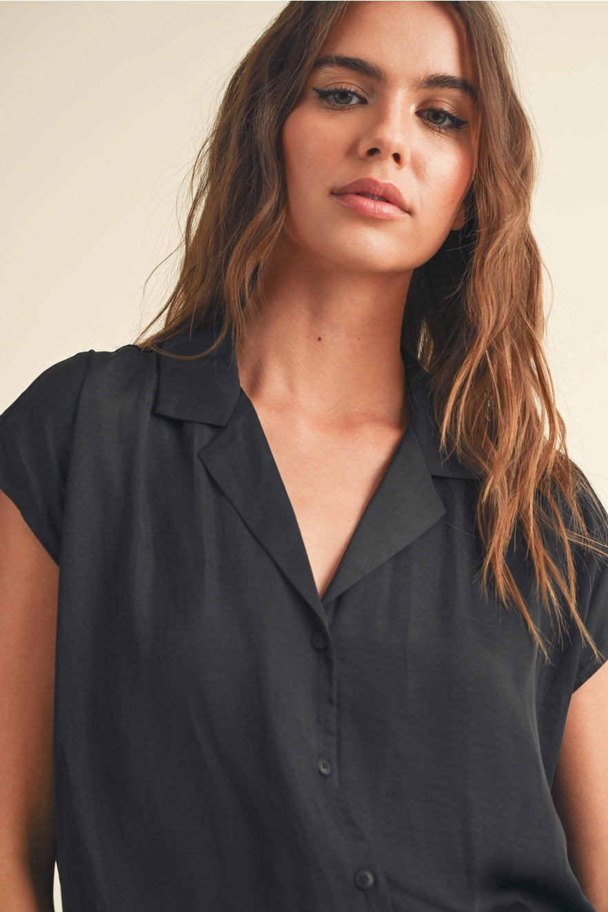 Nicole Button Down Cap Sleeve Top