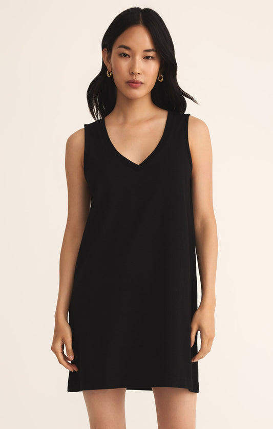 Regina V-Neckline Knit Dress - Black