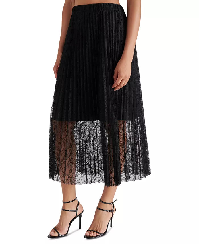 Erin Pleated Lace Midi Skirt