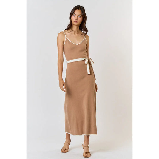 Katalina Knit Waist Tie Midi Dress