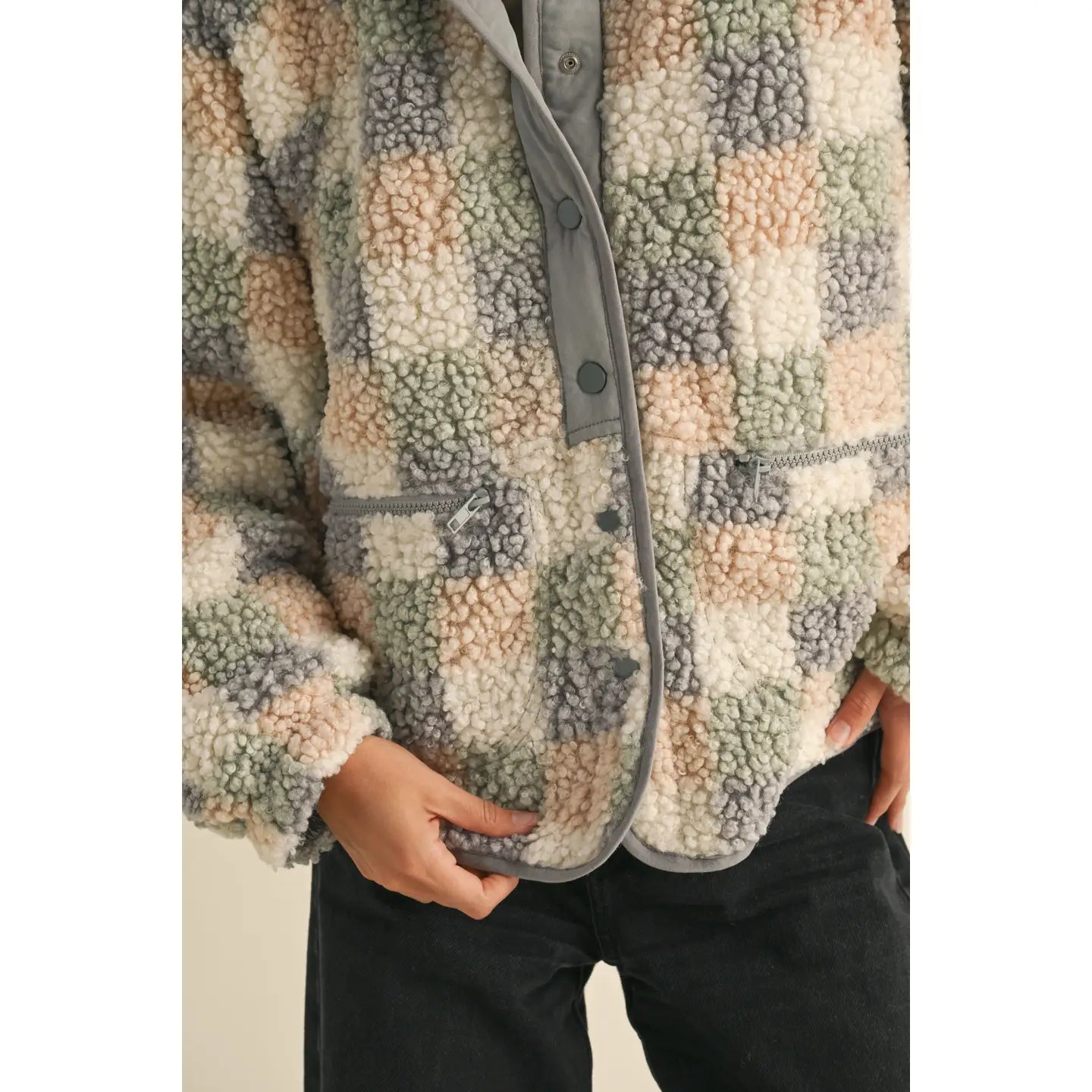 Alora Multi Color Sherpa Jacket