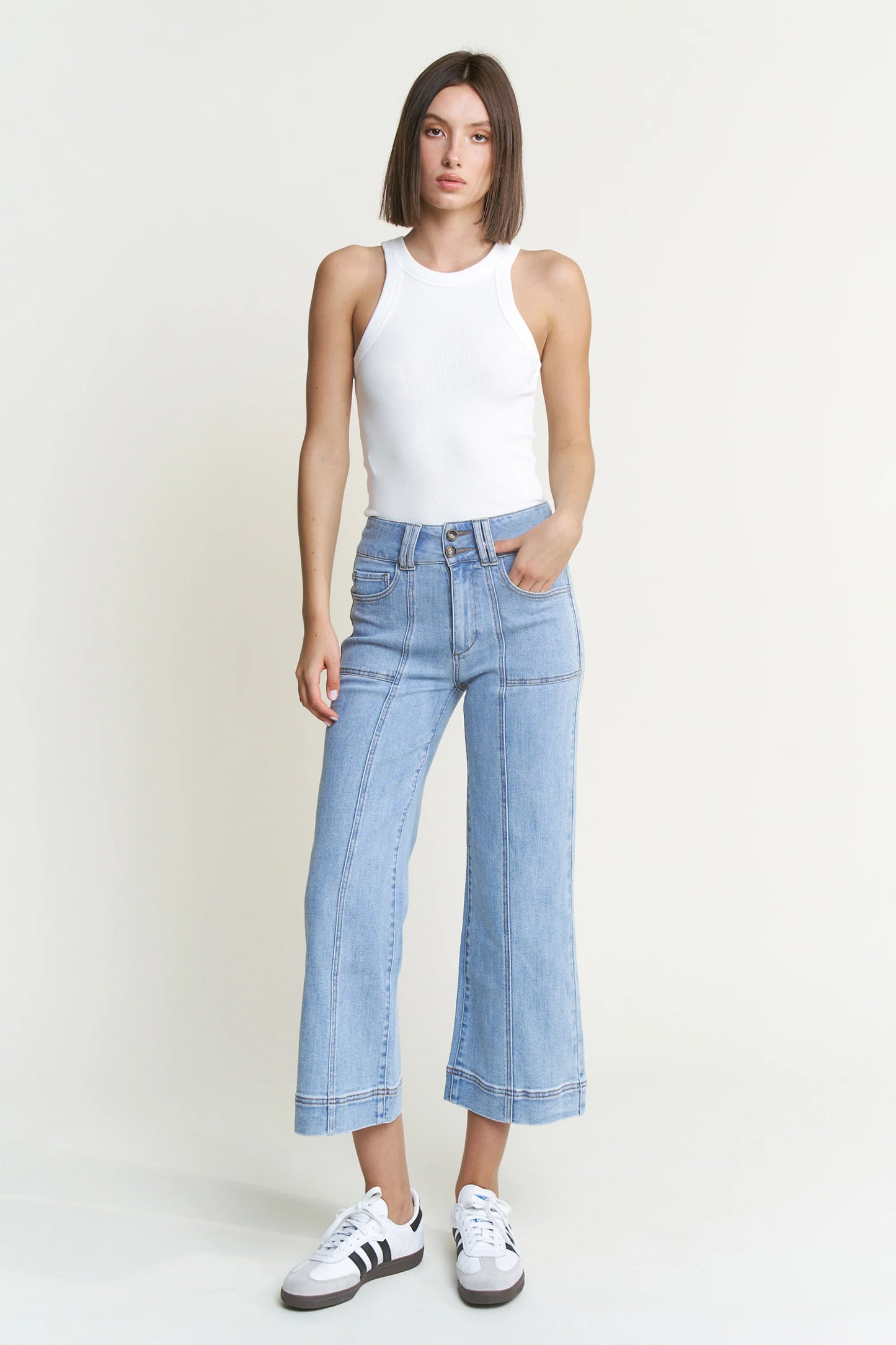 Whitley Super High Rise Wide Crop Denim