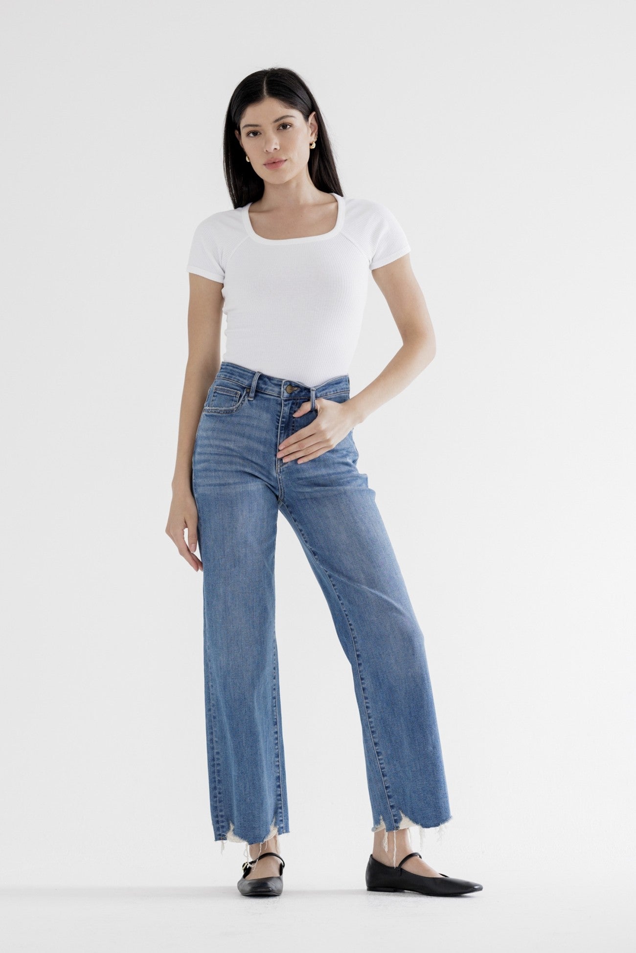 Hannah High Rise Wide Leg Denim