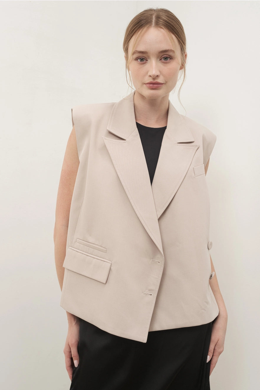 Celine Oversized Asymmetrical Blazer Vest