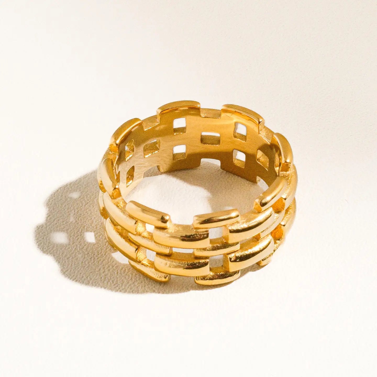 Braided Chain Ring 18k Gold