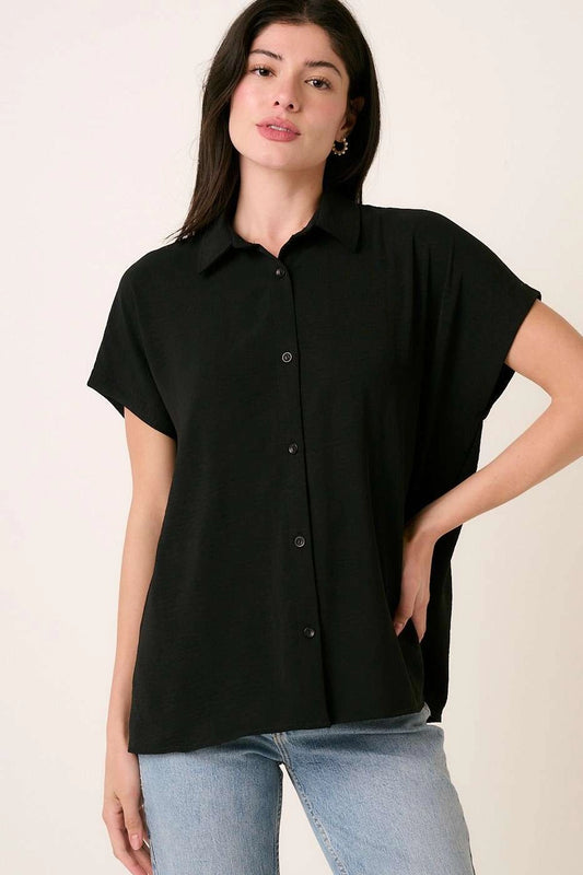 Macie Short Sleeve Woven Button Down Shirt - Plus