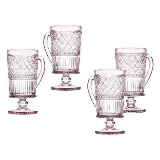 Pink Claro Footed Mugs- Set of 4