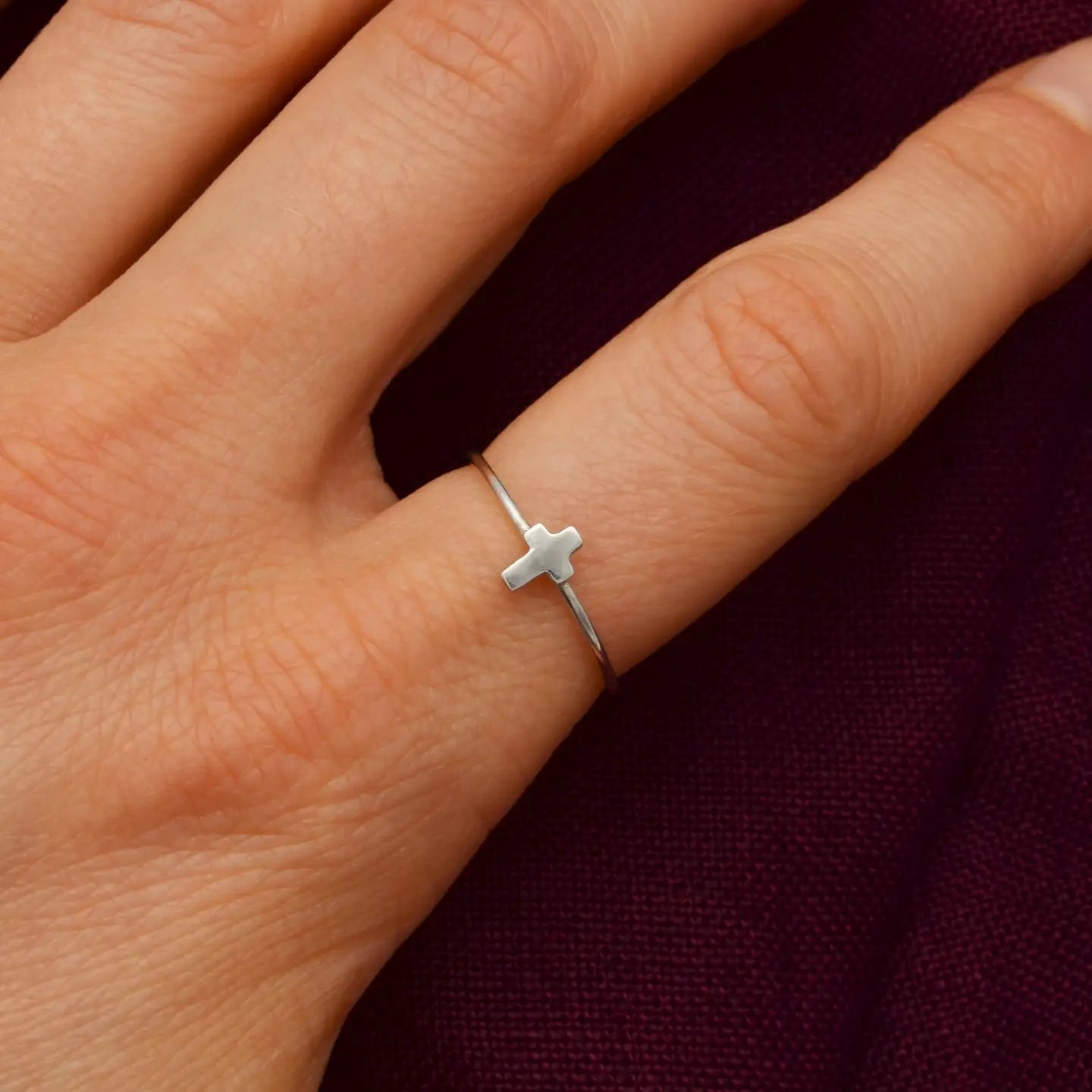 Sterling Silver Cross Stacking Ring