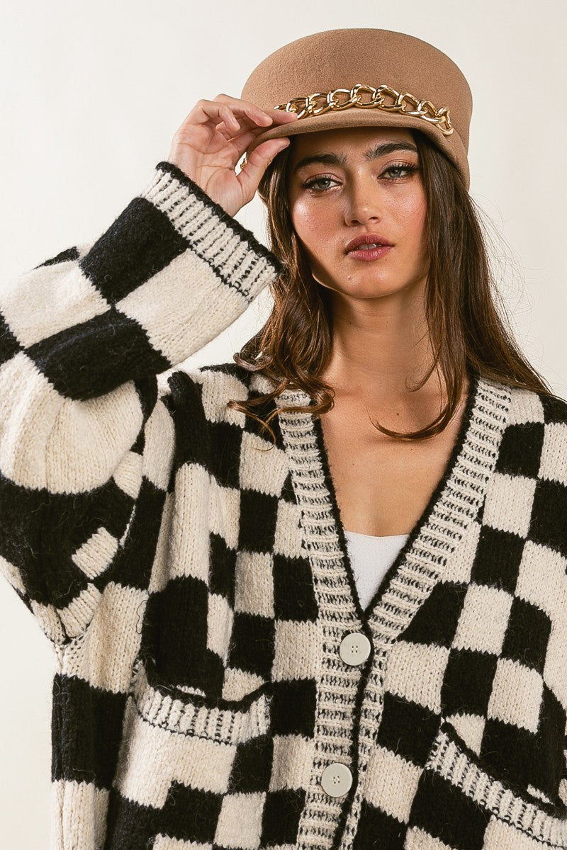 Emily Checkered Cardigan