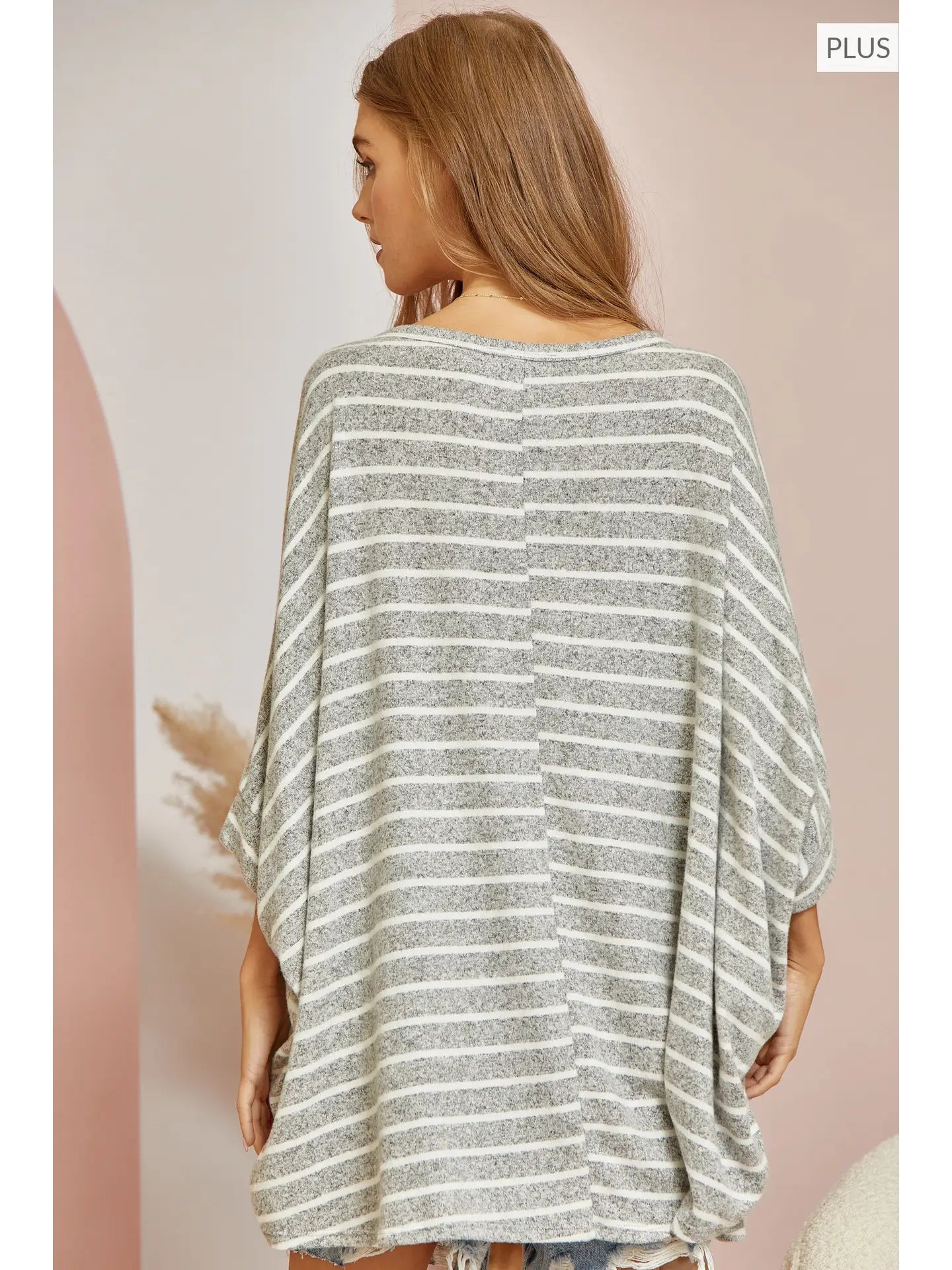 Elia Striped Knit Top- Plus