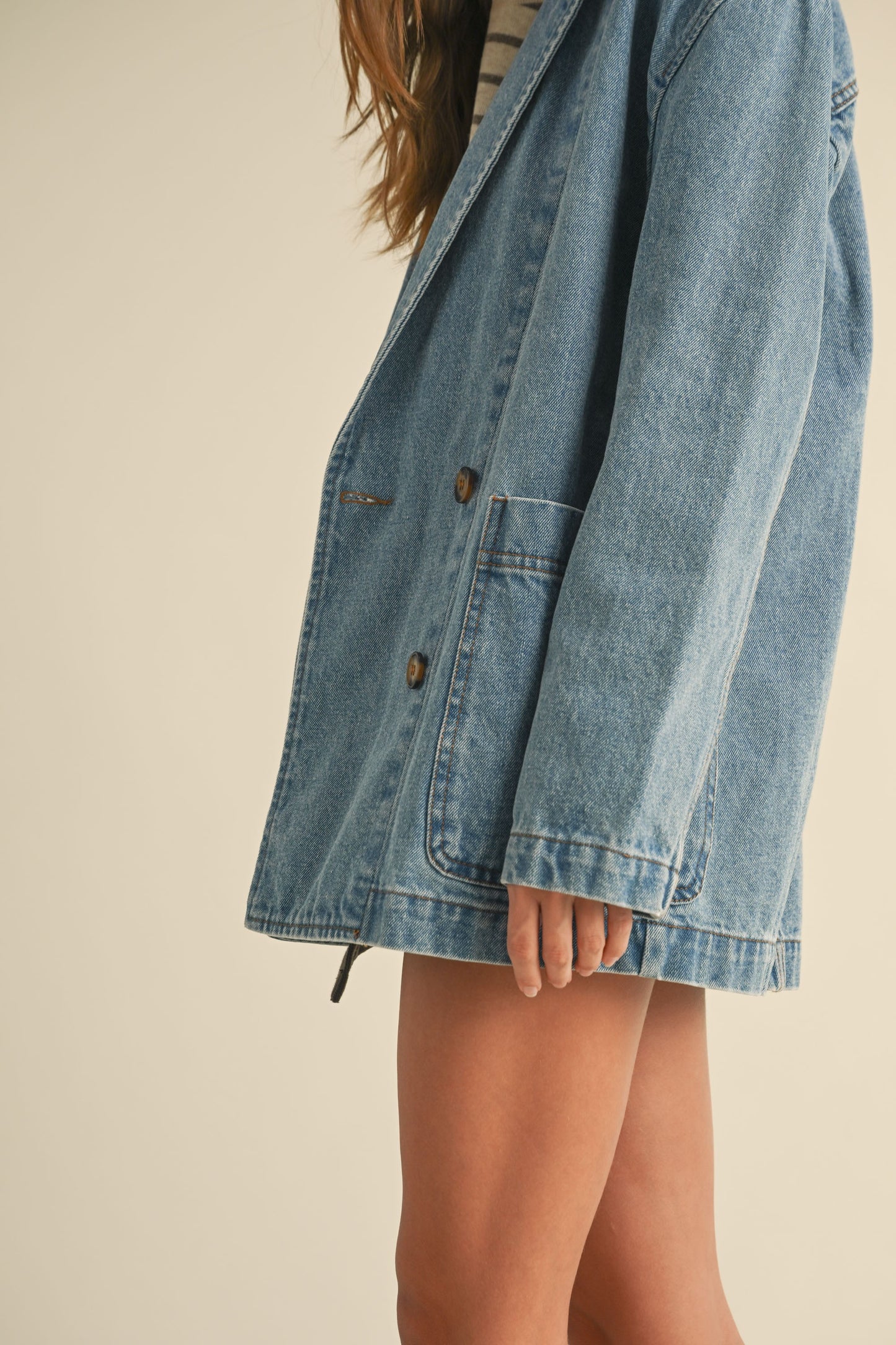 Emery Oversized Denim Blazer