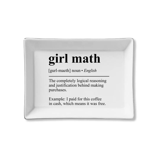 Girl Math Ceramic Trinket Tray