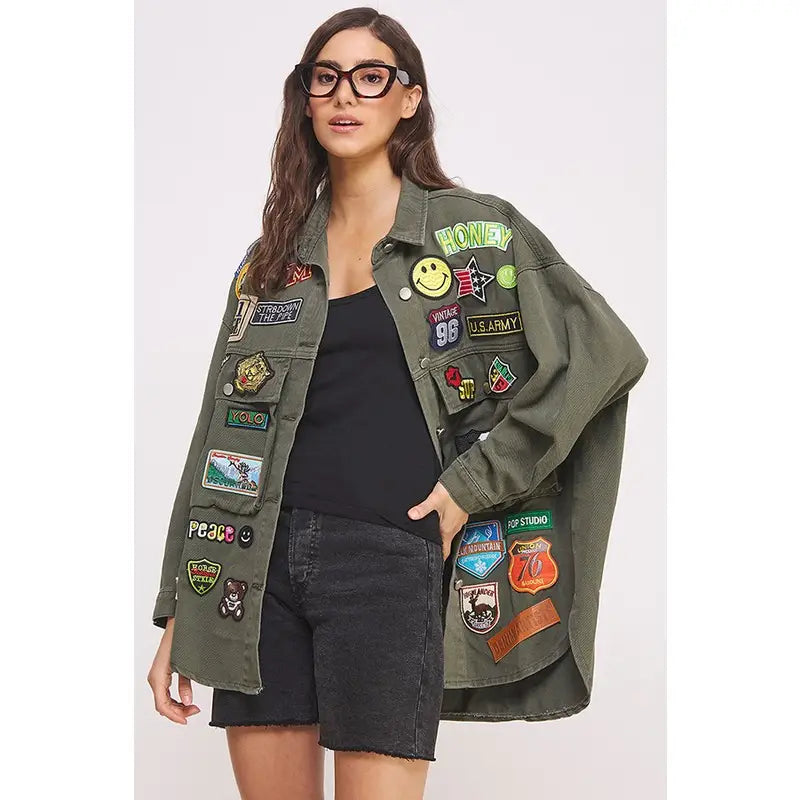 Sloane Oversized Patch Cargo Jacket