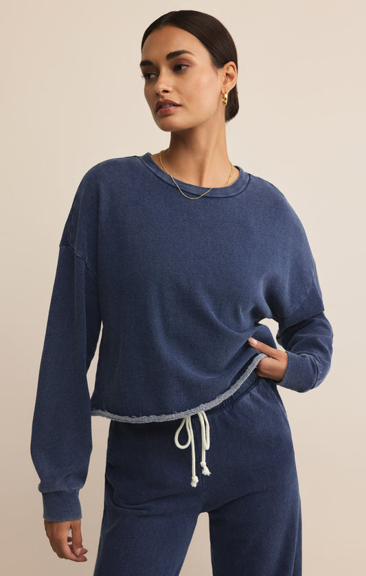 Marjorie Knit Denim Sweatshirt